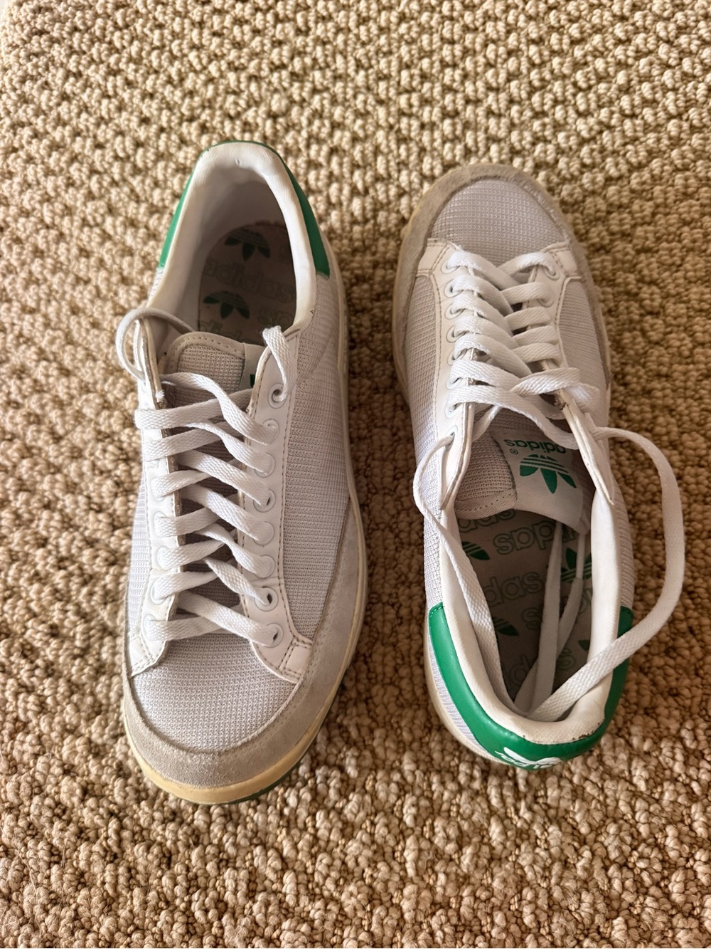 Womens Rod Lever Adidas White and Green Sneakers